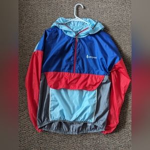 cotopaxi Colorblock Windbreaker Jacket in Blue, Red, Light Blue, Gray